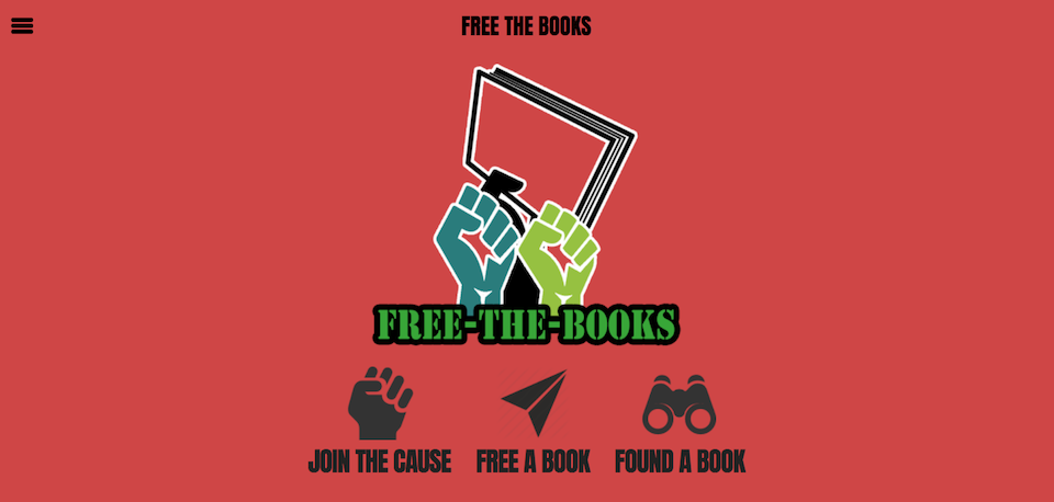 Free-the-Books landing page